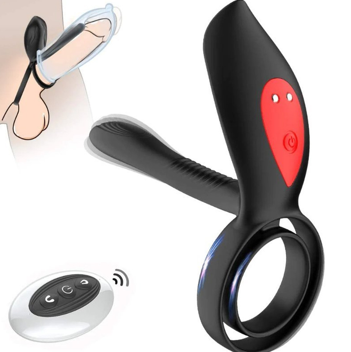 Waterproof vibrating cock ring with G-spot stimulator