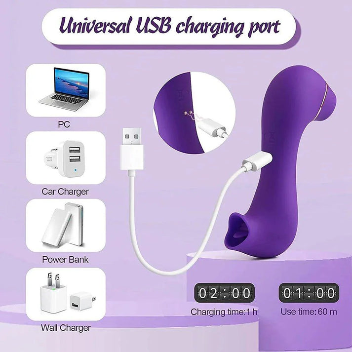 2 in 1 Clitoral Sucking Tongue Licking Vibrator — view 4
