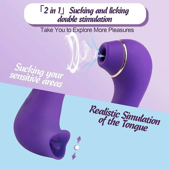2 in 1 Clitoral Sucking Tongue Licking Vibrator — view 3