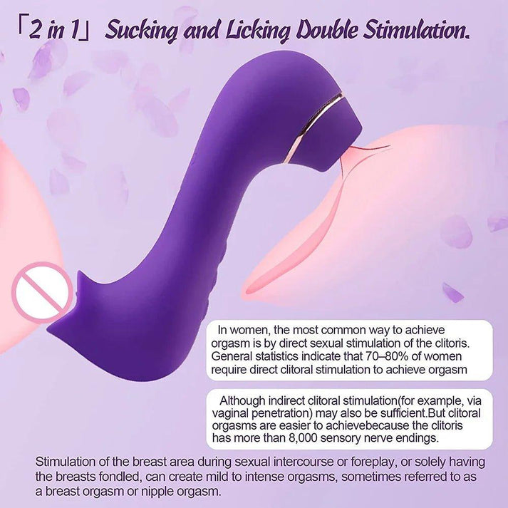 2 in 1 Clitoral Sucking Tongue Licking Vibrator — view 6