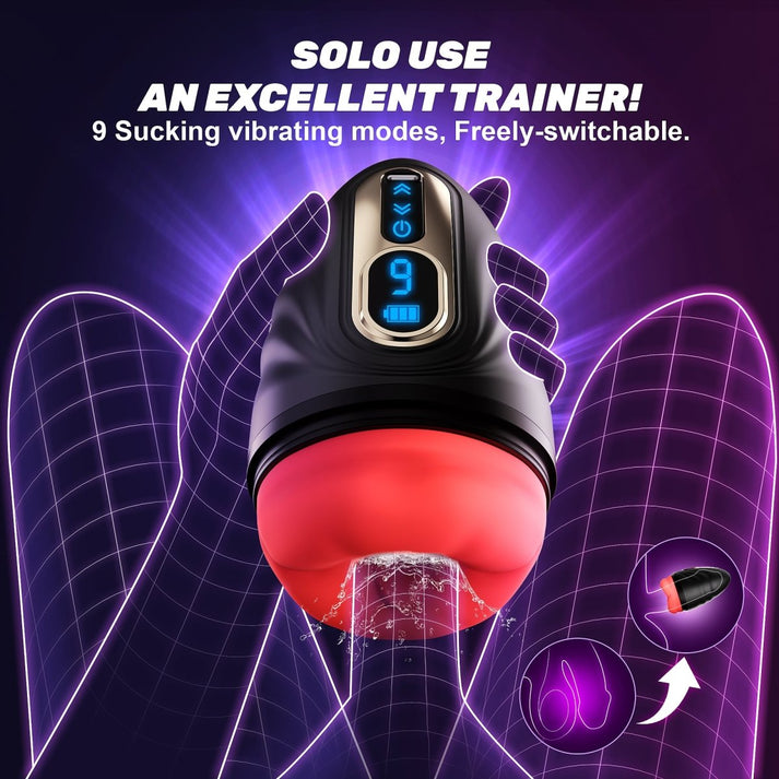 2 in 1 Mouth Vibrator and Men Penis Trainer with APP - detail view