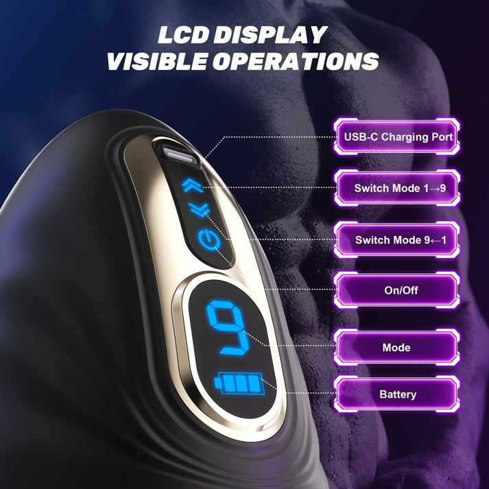 2 in 1 Mouth Vibrator and Men Penis Trainer with APP - gallery image