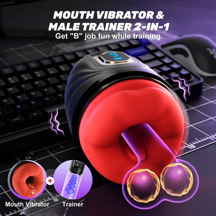 2 in 1 Mouth Vibrator and Men Penis Trainer with APP - alternate view