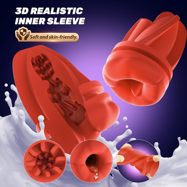 2 in 1 Mouth Vibrator and Men Penis Trainer with APP - alternate gallery view