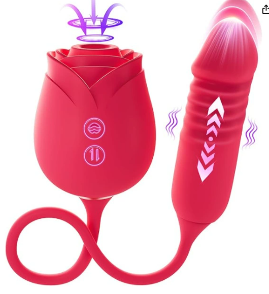 Upgraded silicone rose sucking vibrator, 10 modes