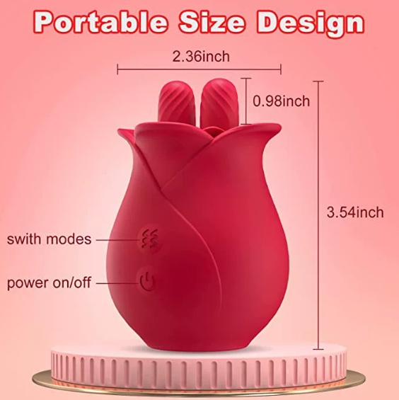 Female clitoral nipple double tongue vibrator — view 5