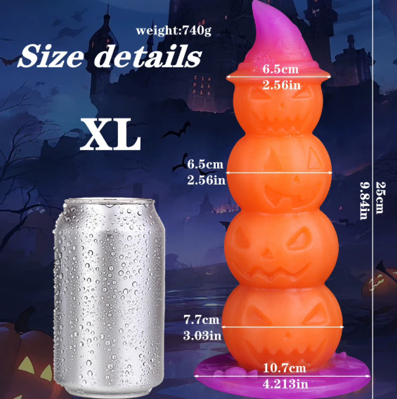 SM Halloween pumpkin-shaped luminous dildo — view 4