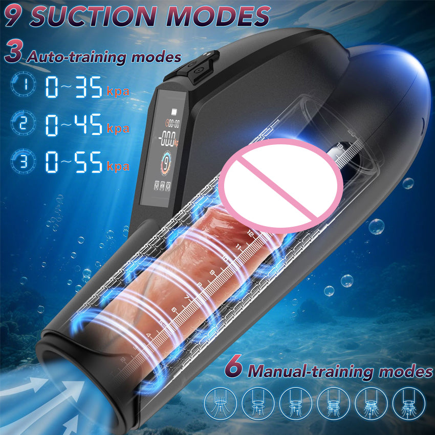Waterproof LCD Display Male Masturbator with Electric Function