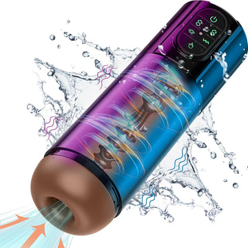 IPX7 Waterproof Training Masturbator with 9 Vibration Modes, 9 Suction Modes & LCD Display