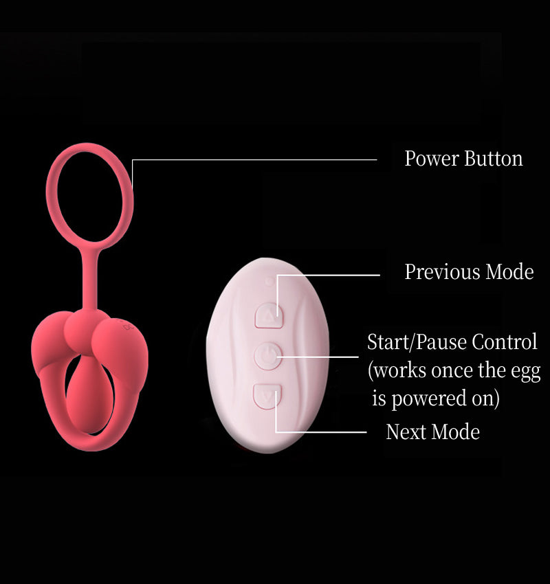 Cherry Lip Vibrating Delay Ring, Kegel Balls for Women's Pelvic Floor Tightening