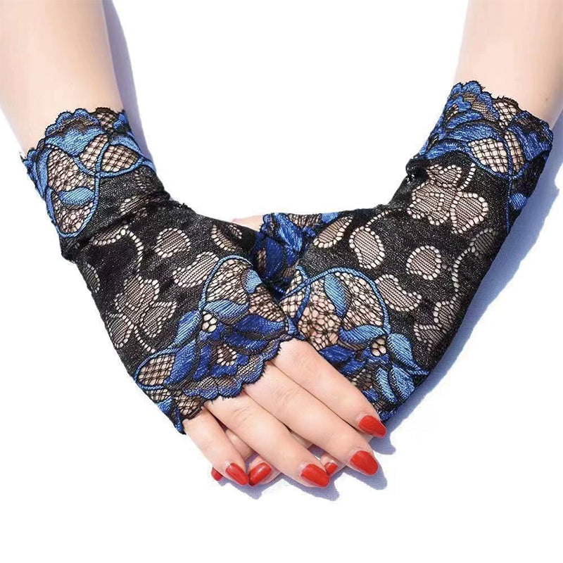 Summer sun protection thin gloves for women, lace half-finger gloves, dancing wrist decoration