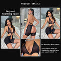 Sexy See-Through Uniform One-Piece Mesh Pants and Tights Women's European and American Spliced Lace-Up Mesh Clothing — view 6