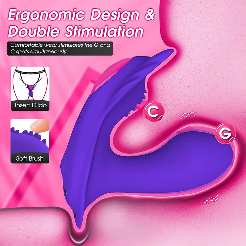 Love heart panty wearable toy with dual vibration for clitoral stimulation — view 4