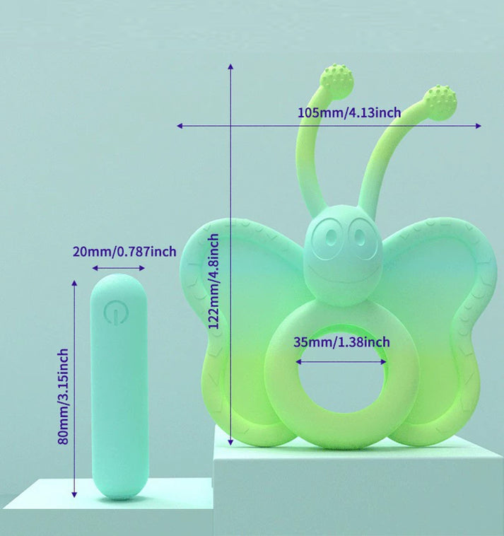 Liquid Silicone Butterfly Male Cock Ring with 20 Vibration Frequency Chargable Massager — view 4