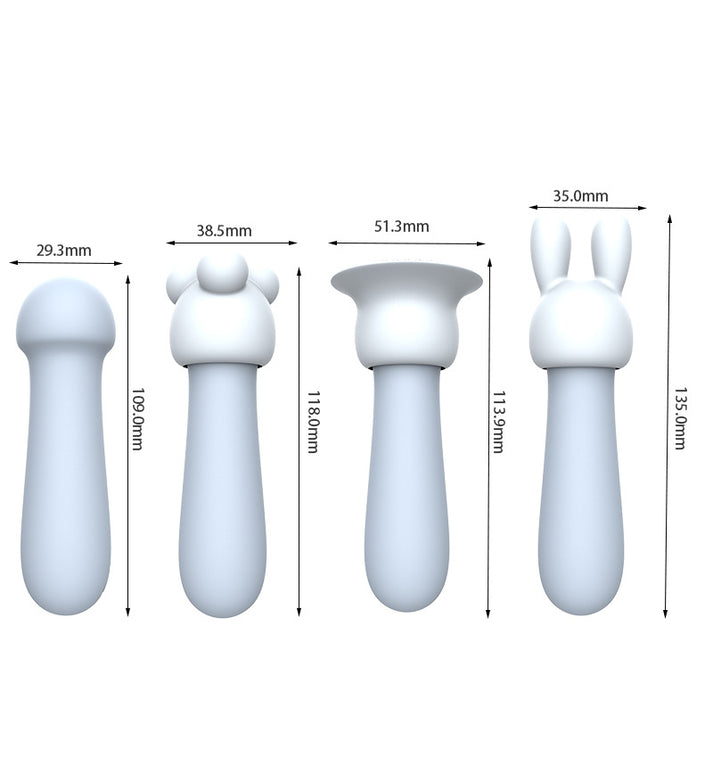 Multi-head Combined Vibrator, Portable Quiet Intimate Toy for Dorm & Travel Use