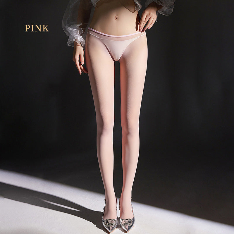 8mm minimalist narrow-edge deep-crotch seamless stockings with full-body transparency,(velvet) 360-degree seamless high elasticity pantyhose 0D