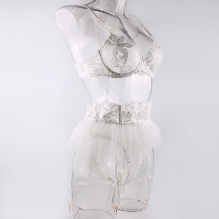 Light Thin Mold Cup Ruffled Tulle Skirt Suspender Themed Costume Set, Fitted Figure-Shaping Outfit For Adult Role Play — view 9