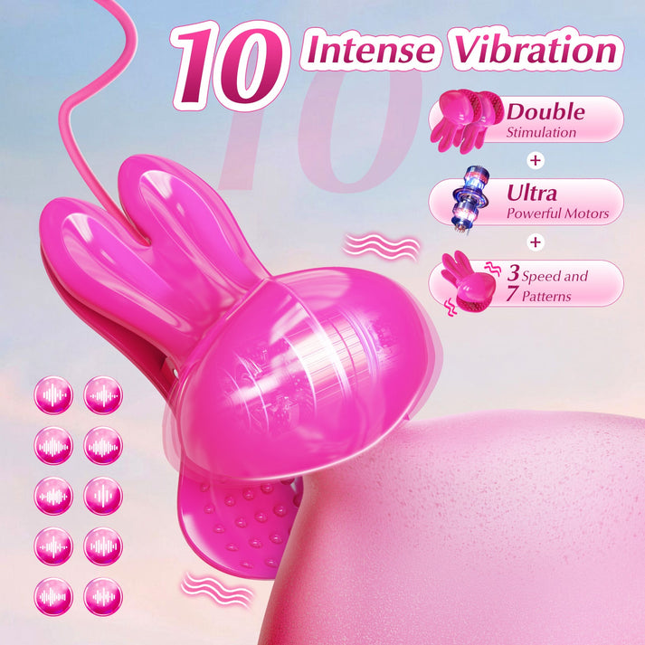 APP - Controlled Rabbit Necklace Nipple Clamps | SM - gallery image