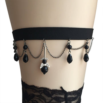 Spring and Summer Black Women's Leg Ring with Bumblebee Body Chain