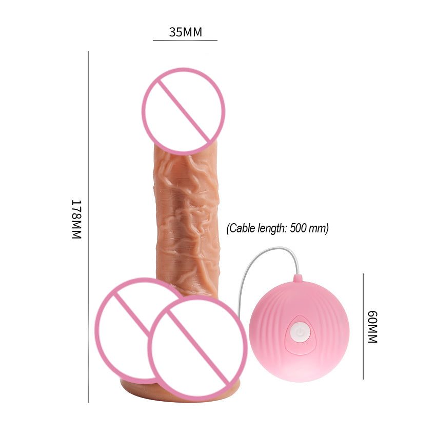 Heated Realistic Textured Female Vibrator with 10 Adjustable Vibration Modes