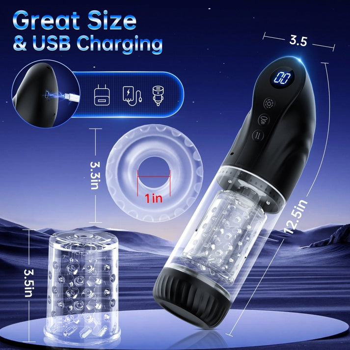 3 in 1 Automatic Men Masturbator with LCD Display Male - detail image