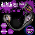 3 in 1 Penis Cock Ring with Multi Stimulations Butt Plug - additional view