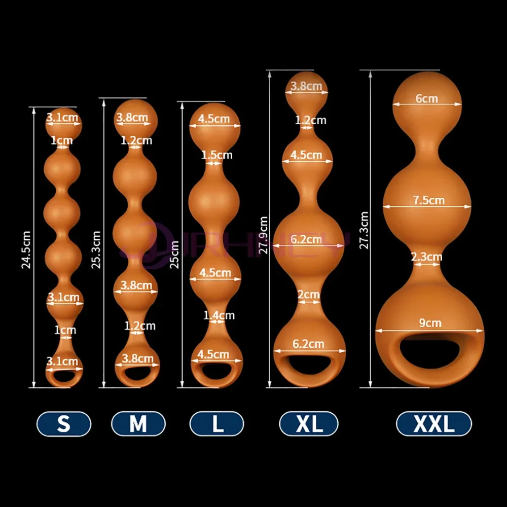 S - XXL Anal Beads Huge 9cm Anal Plug Soft Liquid Silicone - product image