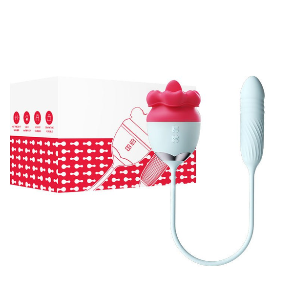 Rose Kiss and Bitting Thrusting Clitoris and G-Spot Vibrator