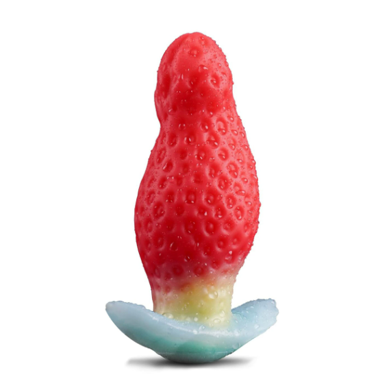 Strawberry-shaped silicone anal plug