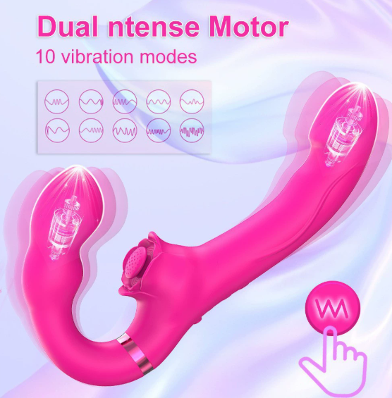 Dual - Ended Couples Vibrator - 10 Vibration Modes with - additional view