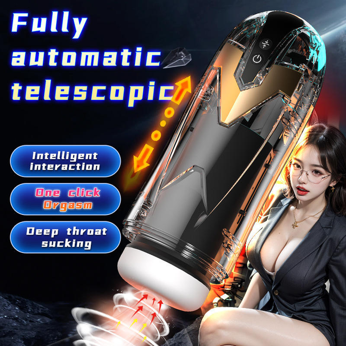Fully Automatic Male Masturbators Thrusting Blow Job Sucking Rotating Cup Handsfree Masturbator for Body Use — view 6