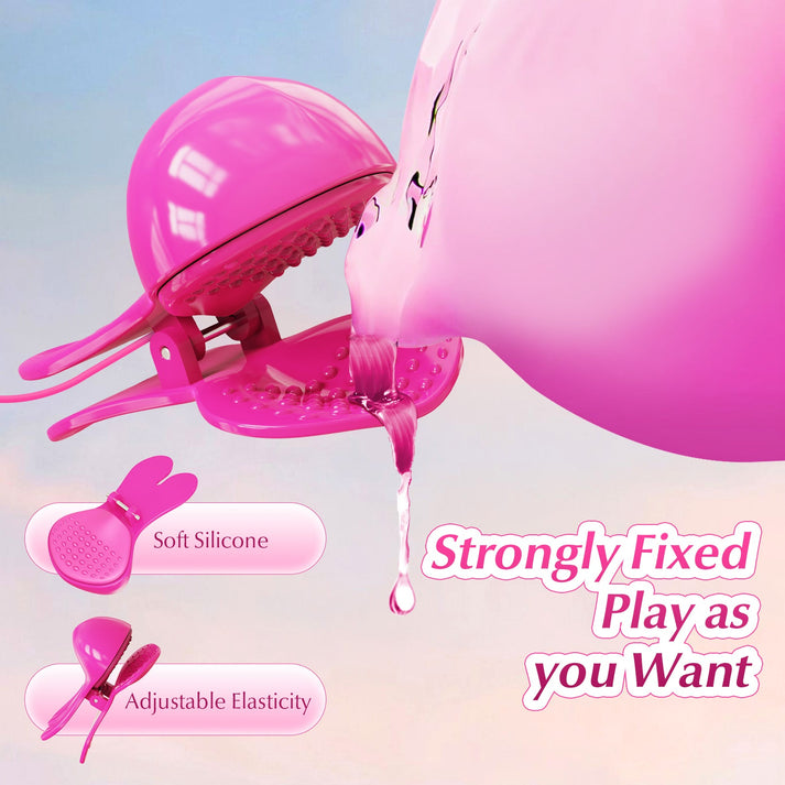 APP - Controlled Rabbit Necklace Nipple Clamps | SM - additional view