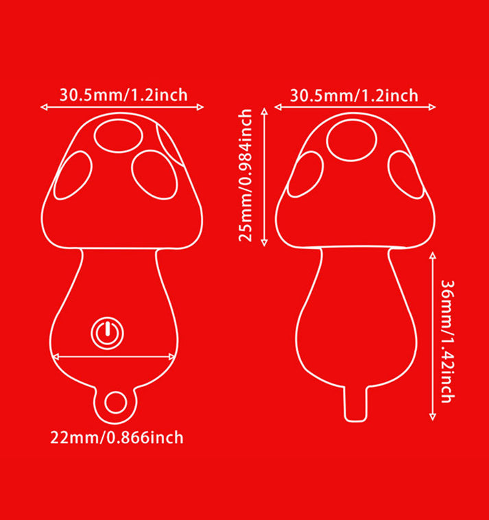Mushroom Pendant Vibrator for Women, Multi Frequency Strong Vibration G-spot Massager, Rechargeable Waterproof Silicone — view 2
