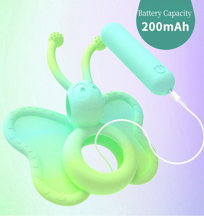 Liquid Silicone Butterfly Male Cock Ring with 20 Vibration Frequency Chargable Massager — view 2