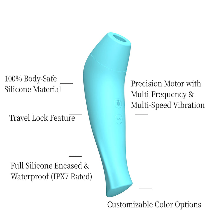 Suction & vibration, multi-frequency, quiet, fully waterproof, full silicone wrapped adult personal massager — view 4