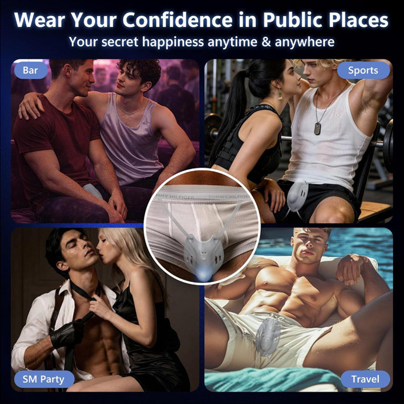 Scrotum Wearing APP Remote Penis Exerciser Vibration Massage Masturbator Male Enlargement Device — view 8
