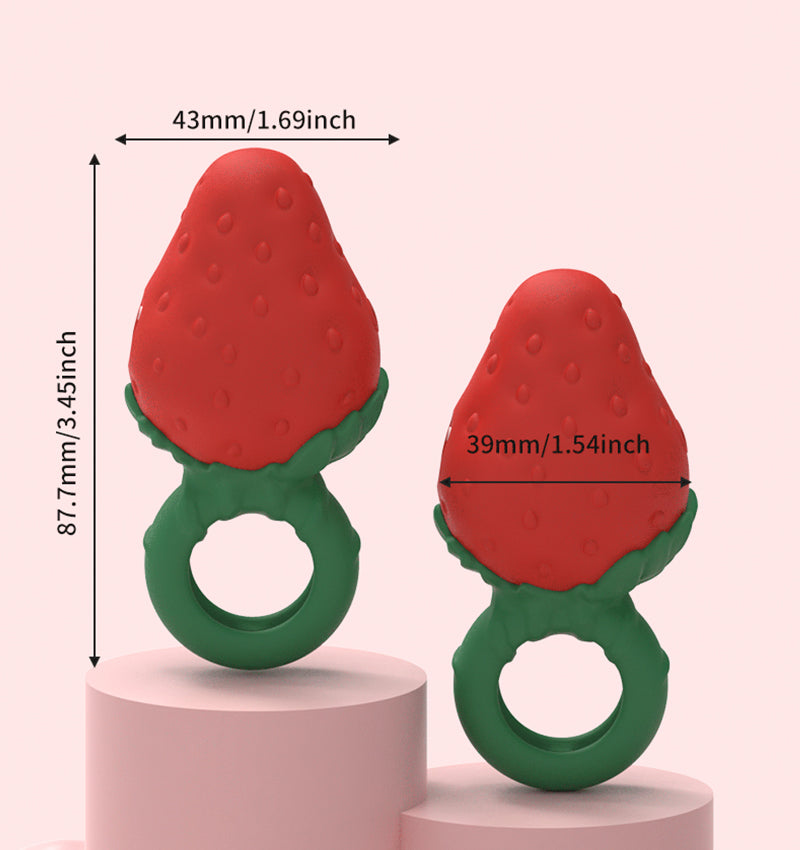 Fruit Shaped Delay Ring, 10 Vibration Modes Male Intimate Toy