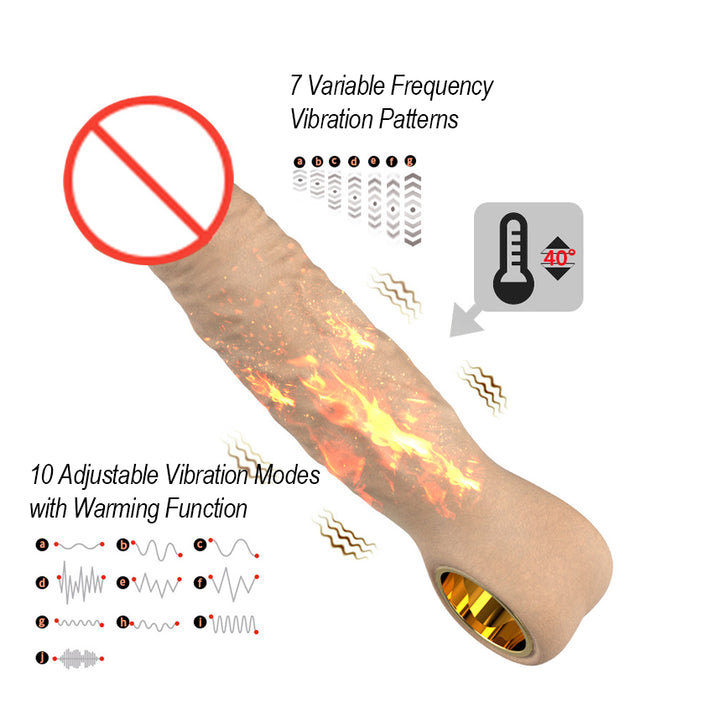 Liquid Silicone Telescoping Vibrator with Built-in 40°C Gentle Warming Function — view 2