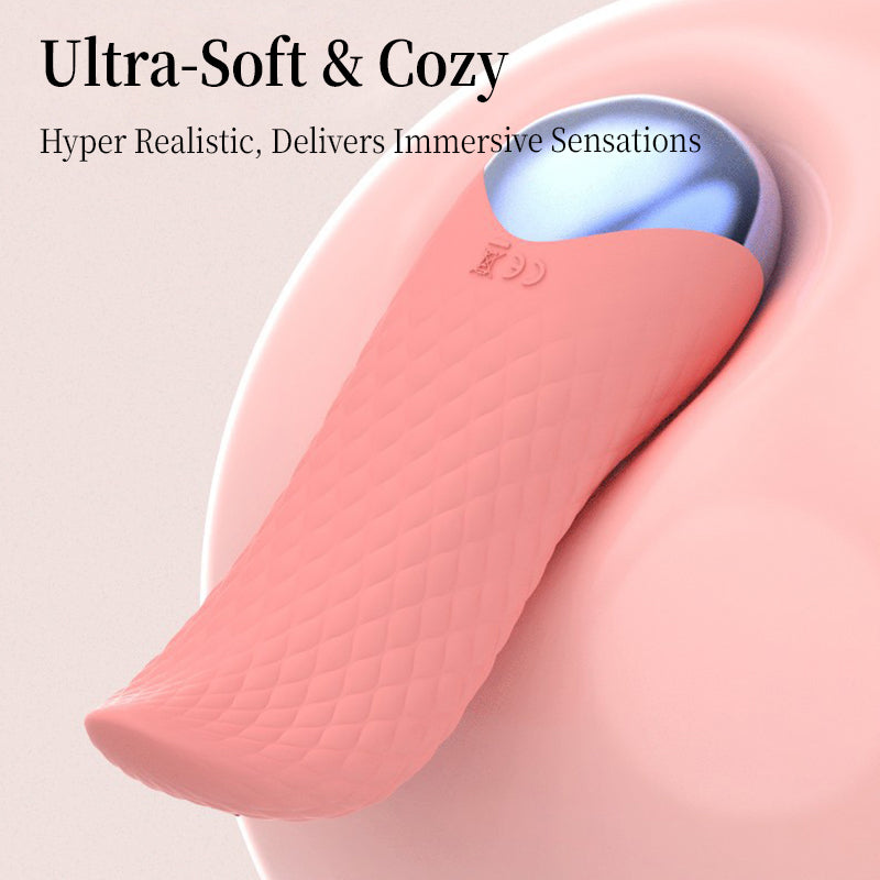 Electric Vibrating Stick Liquid Silicone Fake Tongue Female Vibrator Realistic Dual Vibration