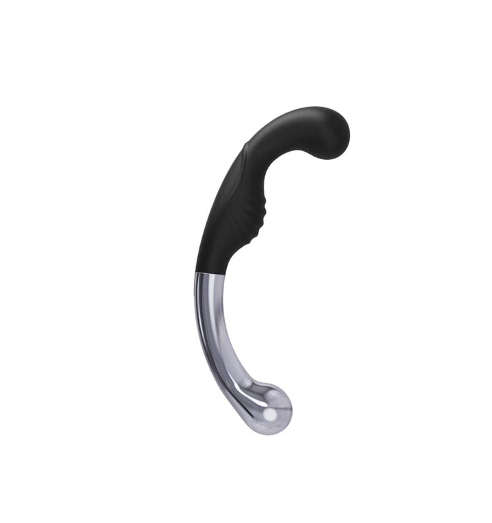 Slim curved anal vibrator with smooth silicone tip