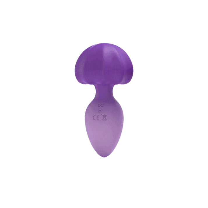 Vibrating anal plug with wide mushroom head and smaller egg tip