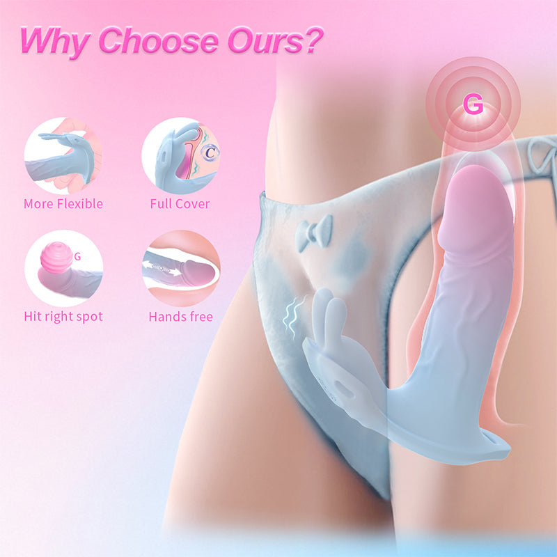 APP Dual Vibration Telescopic Rabbit Invisible Wearable Vibrator Egg Massage Vibrating Stick — view 2
