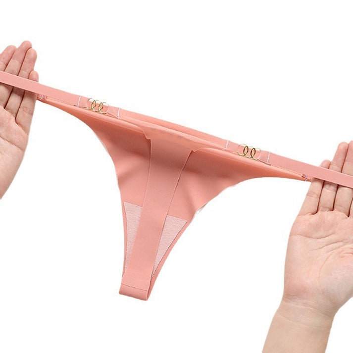 Seamless Ice Silk Thin Strap One-Piece String Thong Sexy T-Pant Thin Sports Yoga Low-Waist Invisible Underwear — view 3