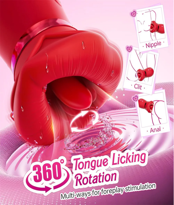 Rose Tongue licking Oral Sucking Vibrator — view 3