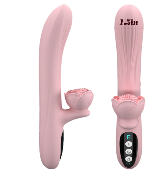 Rose telescopic heating thrusting vibrator
