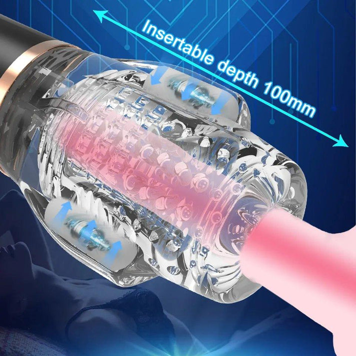 Black Automatic Male Masturbator Stroker Vibrator Men Sex Toys — view 2