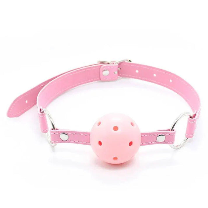 4 Colors Faux Leather Mouth Gag Adjustable Plastic Ball Adult Flirting Fetish Roleplay Game Props Couples BDSM Bondage — view 7