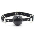 4 Colors Faux Leather Mouth Gag Adjustable Plastic Ball - extra detail view