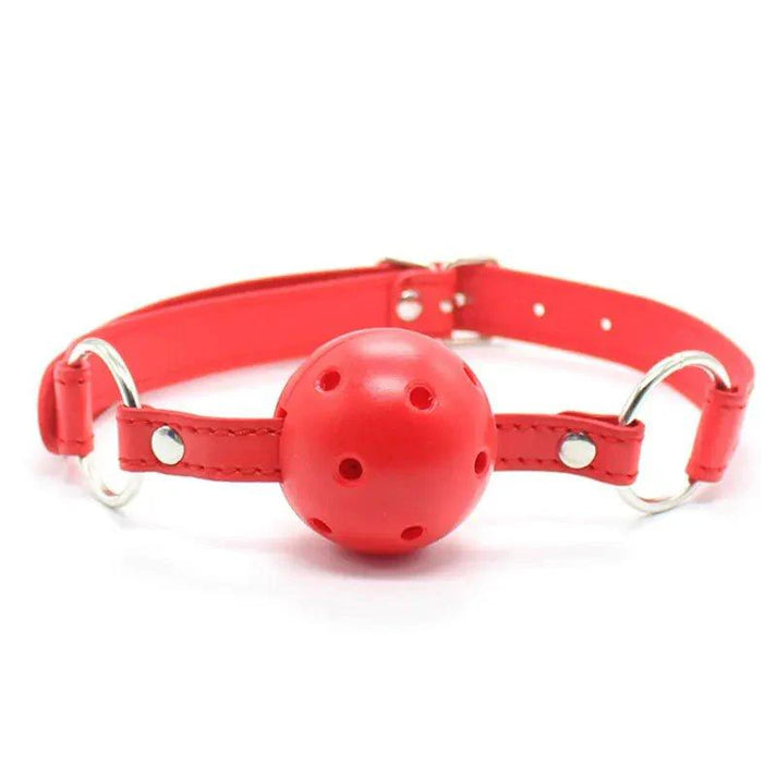 4 Colors Faux Leather Mouth Gag Adjustable Plastic Ball Adult Flirting Fetish Roleplay Game Props Couples BDSM Bondage — view 9