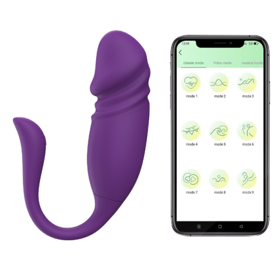 App-Controlled Thrusting Wearable Vibrator — Realistic Tip, Remote Egg